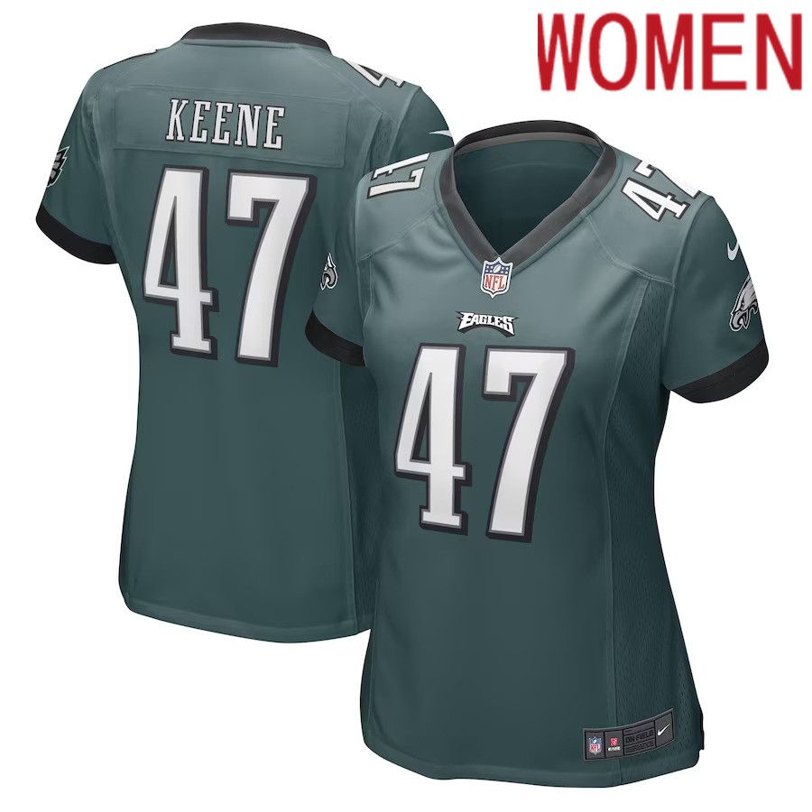 Women Philadelphia Eagles #47 Dalton Keene Nike Midnight Green Game Player NFL Jersey